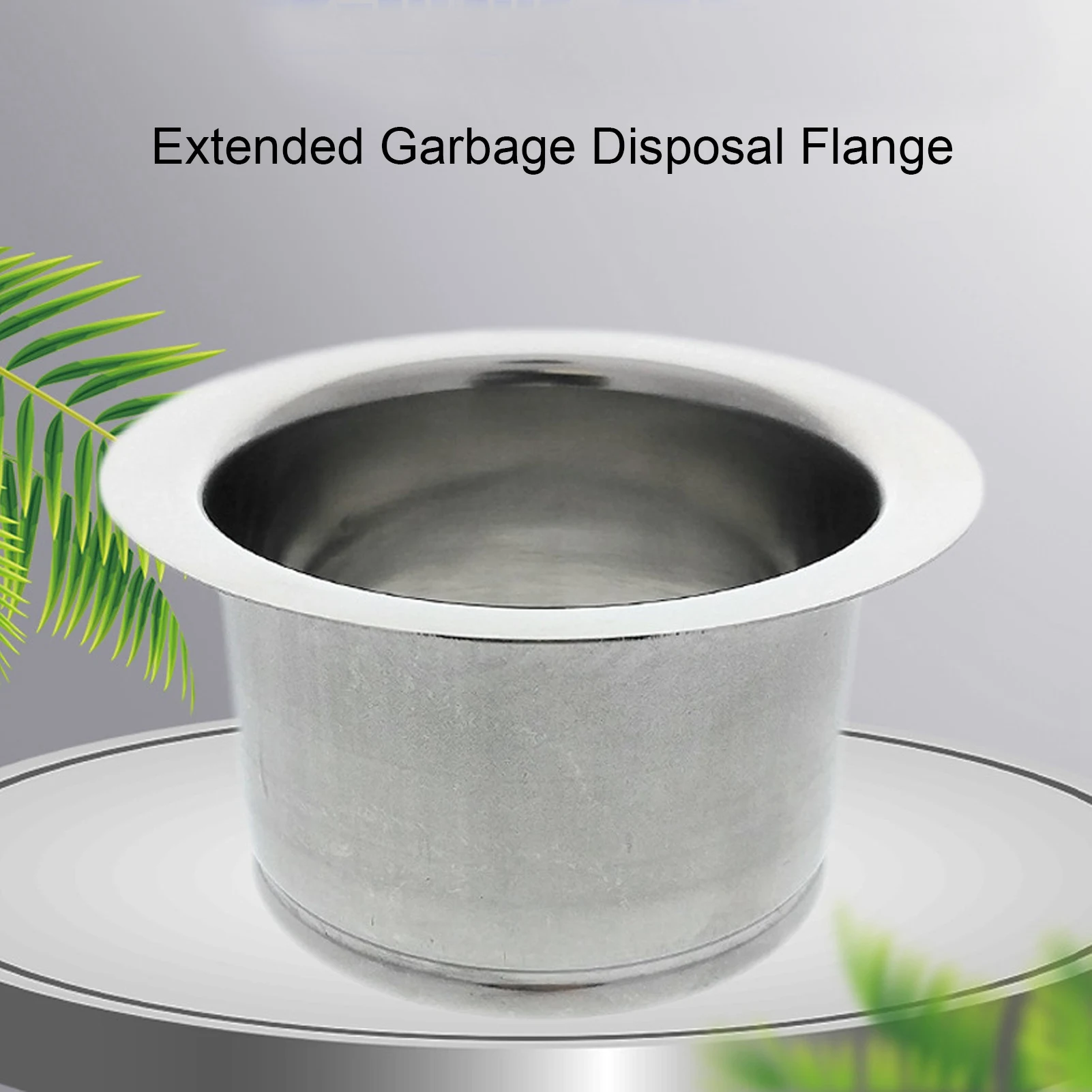 114mm Extended Sink Flange Stainless Steel Deep Garbage Disposal Flange Kitchen Sink Flange Replacement Accessories