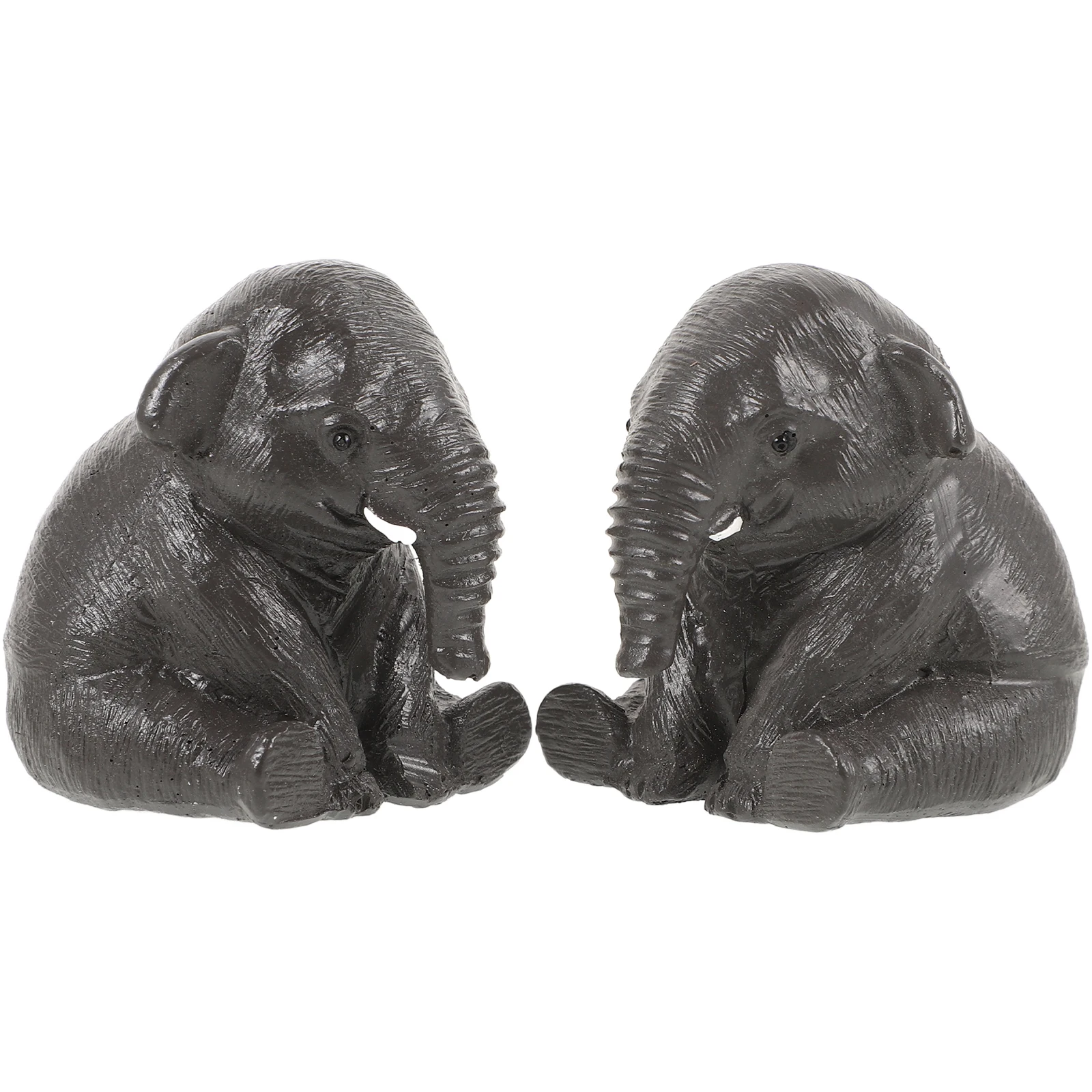 

2pcs Statue Resin Mini Elephant s Cartoon Lawn Decor Garden Miniature Elephant Accessories Tiny Animals