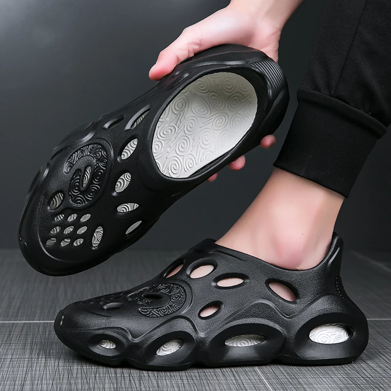 Tamancos de jardim confortáveis masculinos e femininos, sapatos de injeção EVA respirável, sandália casual, chinelos de praia, sapatos de água,