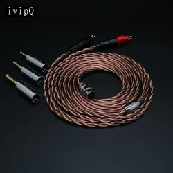 ivipQ-39 IEM Cable 4-Core 5N UPOCC Single Crystal Copper Modular Headphone Upgrade Cable 2Pin/MMCX/Dual/IE900