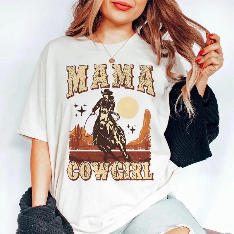 

Футболка Mama Cowgirl Era Rodeo Life Western День матери Ретро Дикий Запад