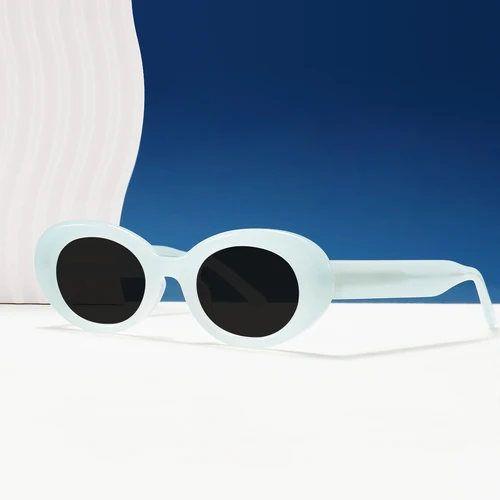 Imagen 2 del producto Gafas de sol ovaladas pequeñas para mujer, gafas polarizadas Ins de acetato Vintage sexis, gafas de sol de viaje de marca Retro cuadradas Punk a la moda