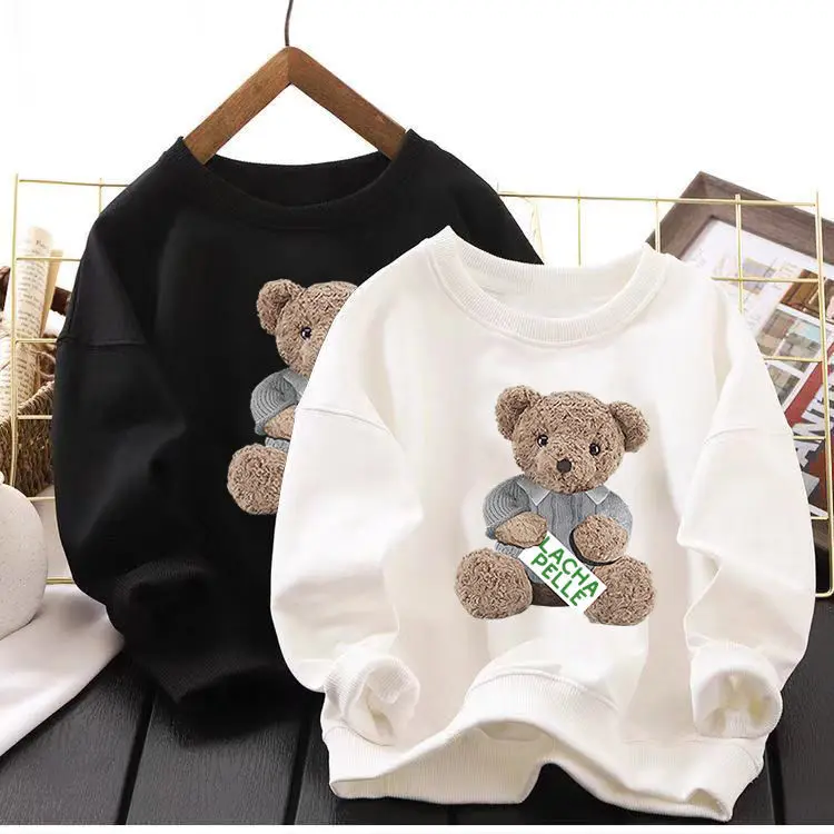 

Girls' Sweater Spring and Autumn Clothing New Medium and Large Children Baby Fashionable Long Sleeve Cotton Casual Sports Top