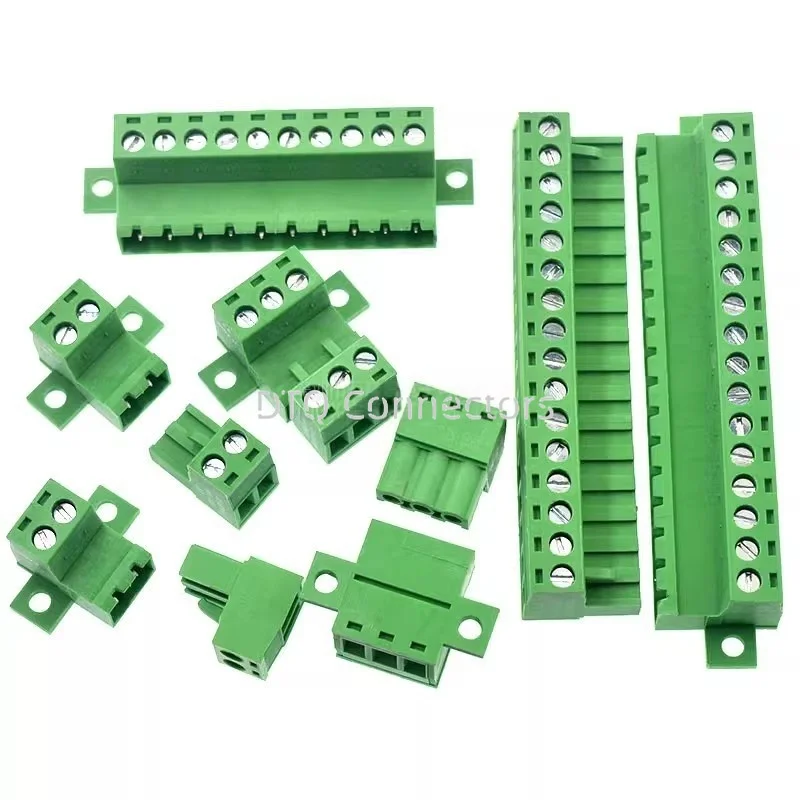 1Sets solderless docking type 2EDGRKC 5.08MM screw terminal block connector PCB plug-in type 2edg type green terminal block