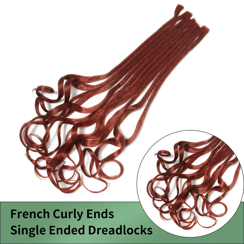 24 Inch Loose Ended Dreadlock Extensions 10Strands Synthetic Single Ended Wavy Dreads Extensions Hippie Style Crochet Dreadlocks