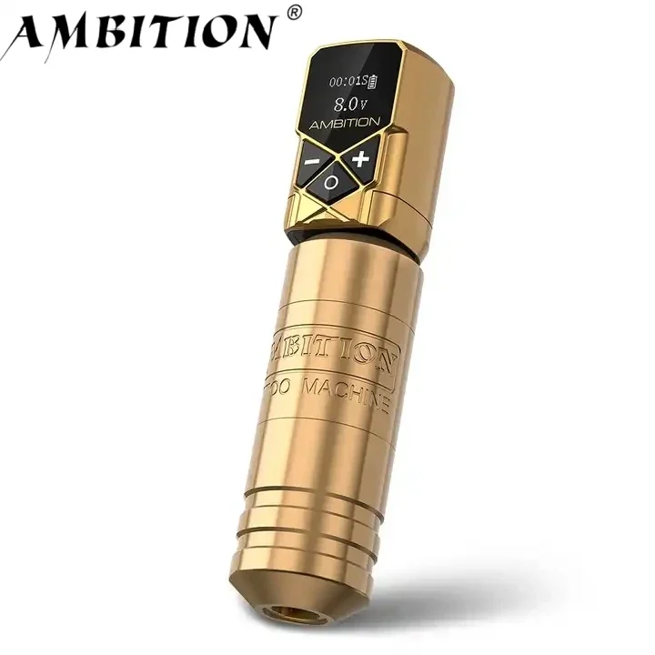 Ambition Torped Powerful Brushless Motor 4.0-4.5-5.0mm Stroke Rotary Tattoo Pen Machine And Kuark RCA Wireless Tattoo Power Kit