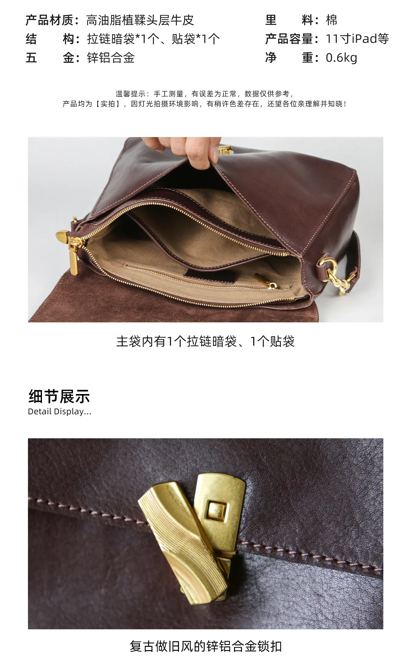 Designer-Handtasche aus handgefertigtem Rindsleder, Damen-Umhängetasche für Wochenend-Shopping, echte Leder-Umhängetasche für Frauen – Detail 2