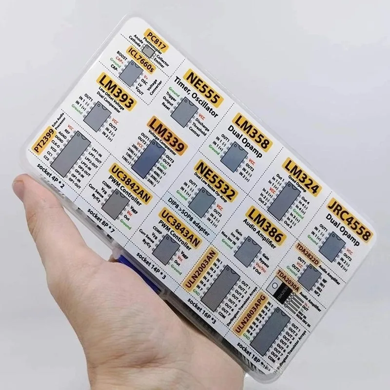 NE555 LM358 LM324 IC Chip Set 150pcs - OpAmp Comparator Oscillator Kit for Arduino Electronics