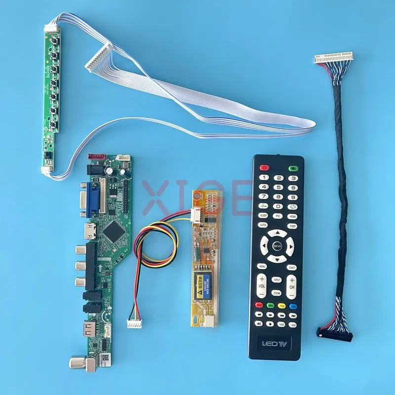 Плата драйвера ЖК-дисплея подходит для B170PW01, B170PW03, B170PW05, B170PW06 30-контактный дисплей LVDS, телевизор, аналоговый 1CCFL VGA + HDMI + AV + USB + IR 1440*900 Комплект «сделай сам»