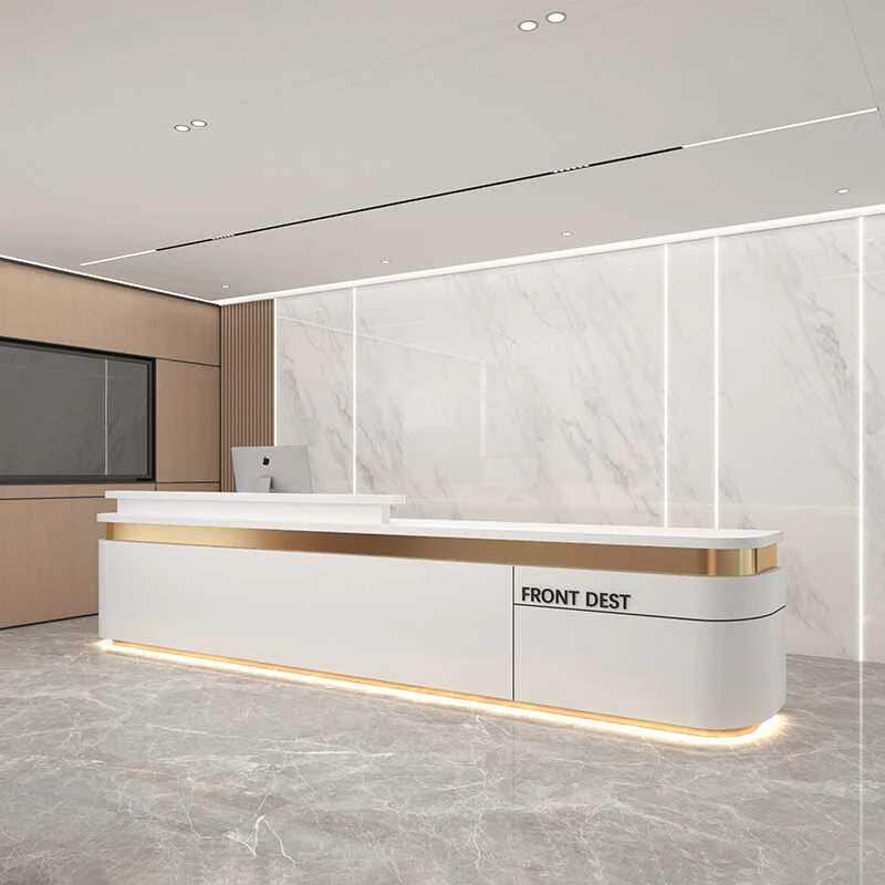 Cafe Counter Reception Office Beauty Salon Minimalist Furniture Customer Center Luxurious Office Desk Luxury Shop Service Modern