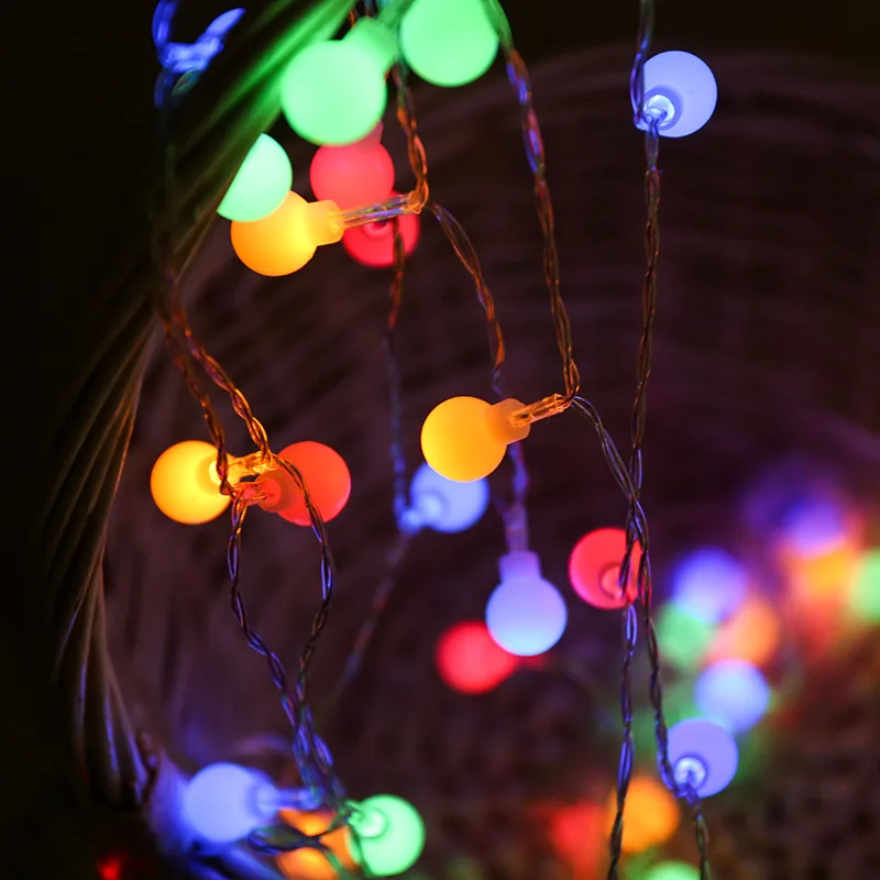 Cadena de luz esmerilada blanca para acampar al aire libre, decoración de boda, pequeño diseño de luz de colores, luz de ambiente