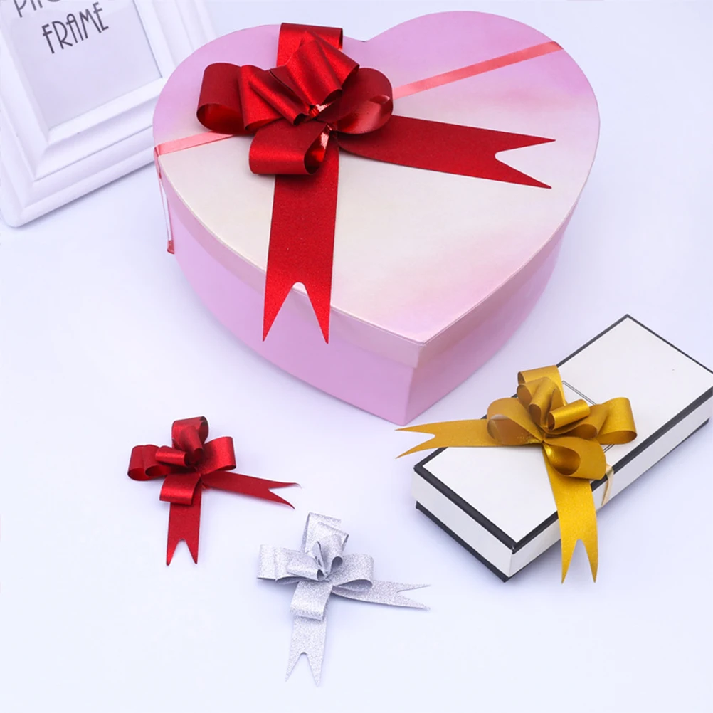 

20 Pcs Flash Drilling Glitter Hand Drawn Flowers Christmas Decoration Big Bow Ribbons Wedding Bows