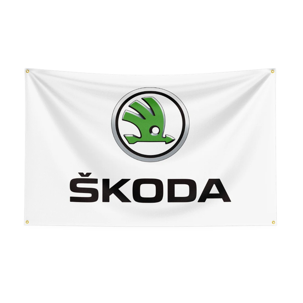 3X5Ft Skodas Racing car Flag For Decor