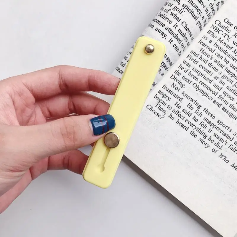1 stücke Einfarbig Handgelenk Band Hand Band Finger Grip Handy Halter Stehen Push-Pull Universal Telefon Buchse Halter