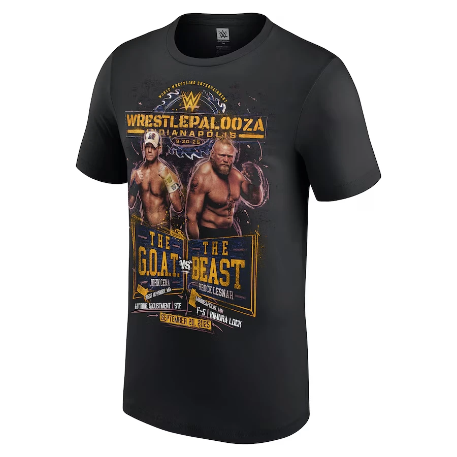 

Men's Black 2025 John Cena Vs. Brock Lesnar T-Shirt Classic Fashion Loose Sweat Absorbing Breathable Suitable For Outdoor Sports