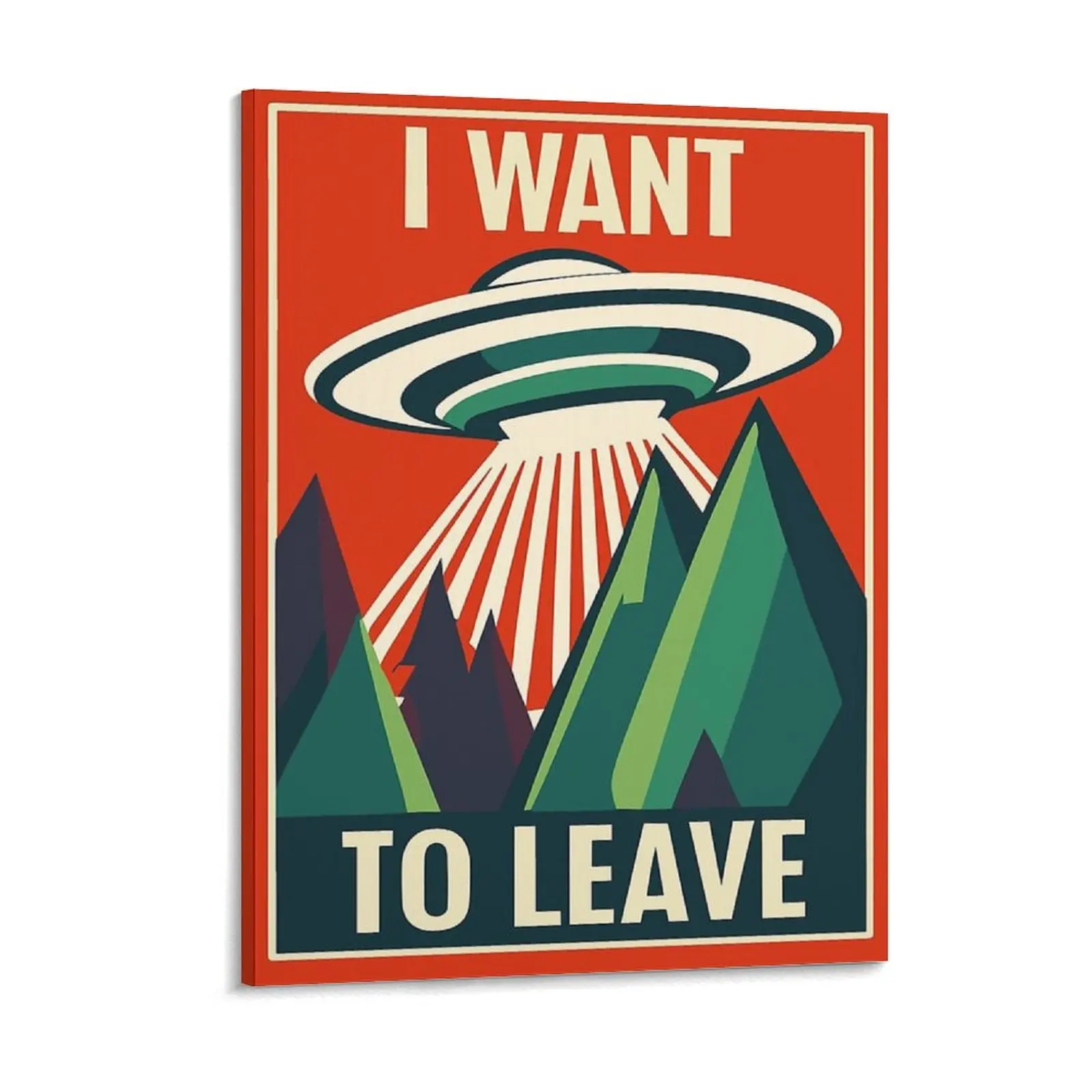 La vérité est là-bas rétro Vintage Ufo extraterrestres espace je veux dire forêt X fichiers toile peinture Pub encadré peintures murales