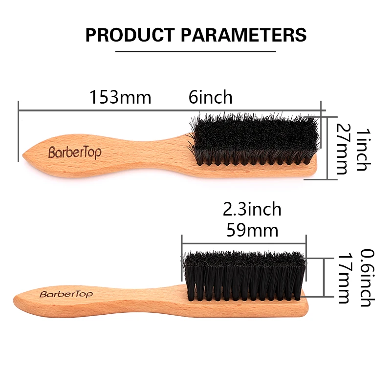 Barbertop Hair Cleaning Brush Men Wooded Handle Beard Brush Hairdressing Soft Neck Duster Broken Hair Remove Comb