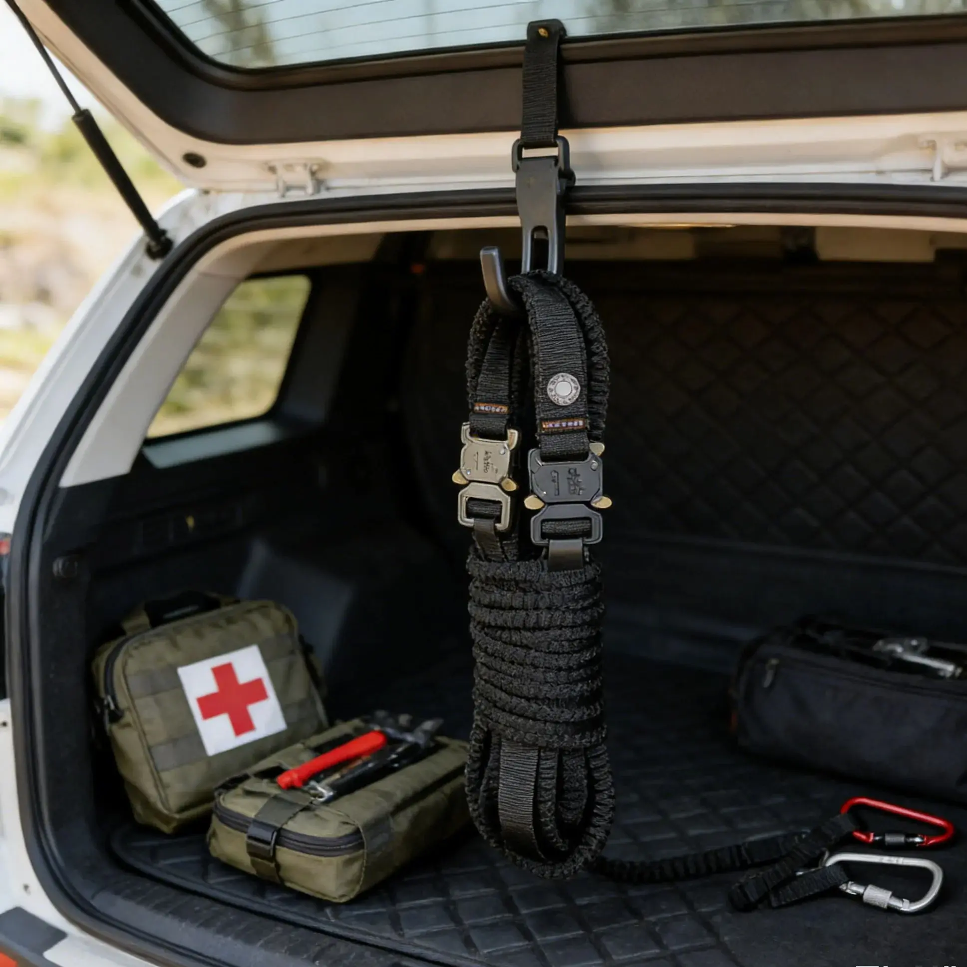 Tactical Elastic Anti-Loss Tool Rope with Carabiner for Aerial Work Electric Drill Hammer Outdoor Gear Cool Man Gift