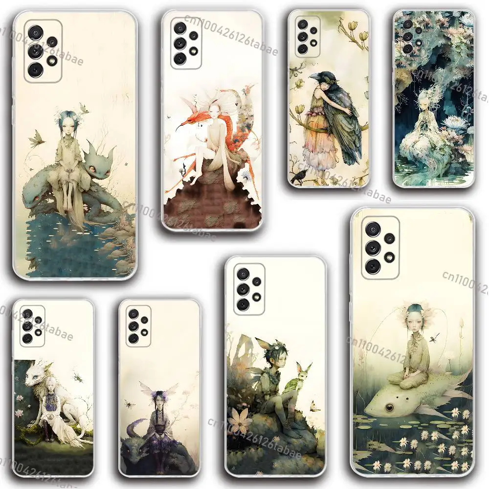 Vvikaelff - CREATURES  Phone Case Silicone For Samsung S30,23,21,22,20 FE lite,S10,9,PIus Note20ultra Soft Transparent