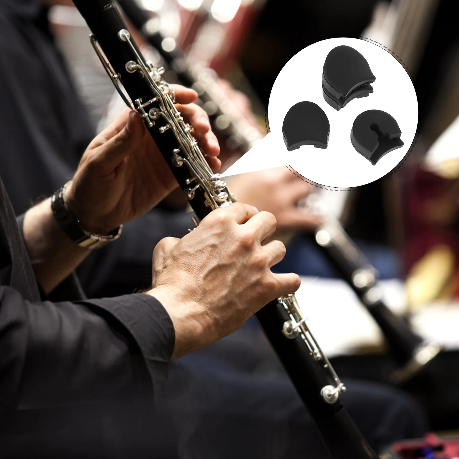 

4pcs Clarinet Thumb Rest Cushion Silicone Finger Rest Compact Design Comfortable Touch Instrument Accessory For Clarinet Sax