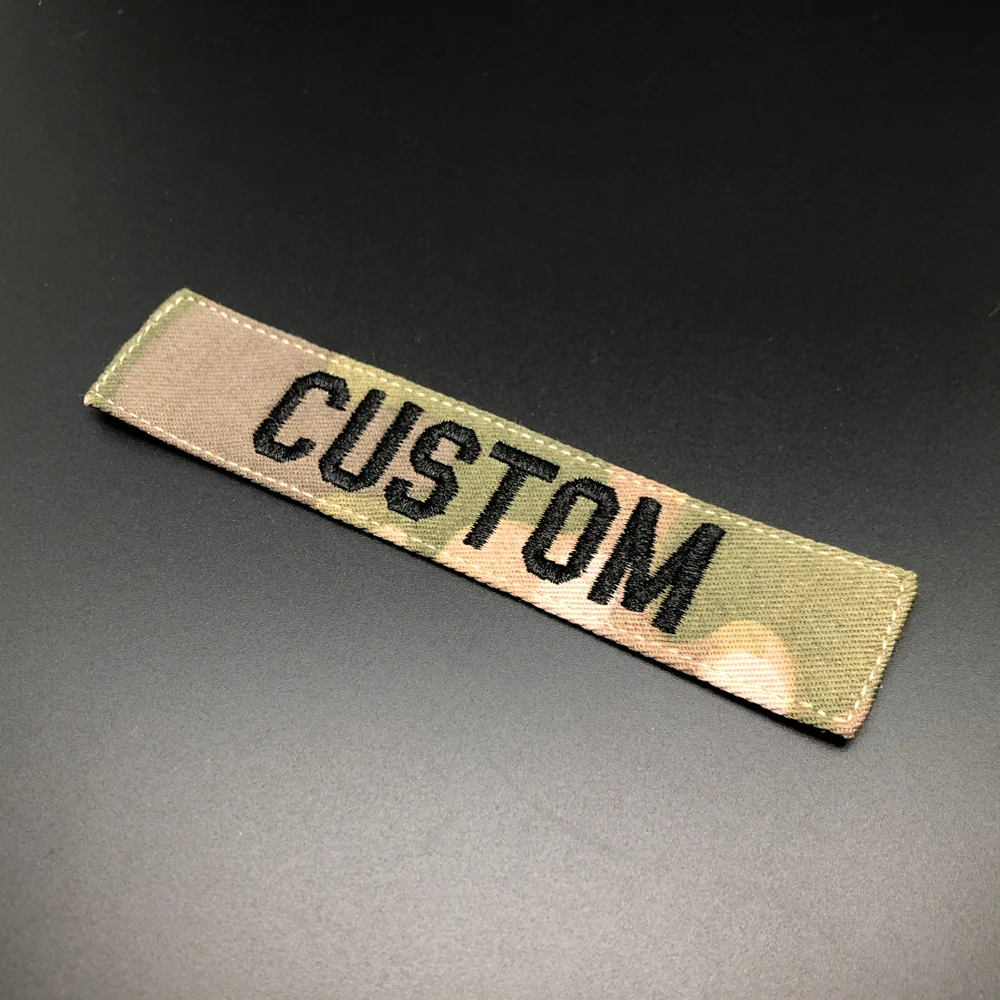 Embroidery Custom Name Patch Chest Tapes Badges Fold Frame ACU MULTICAM  Alpine Tropic RG GREEN BLACK BROWN GRAY AOR2 BLUE TAN