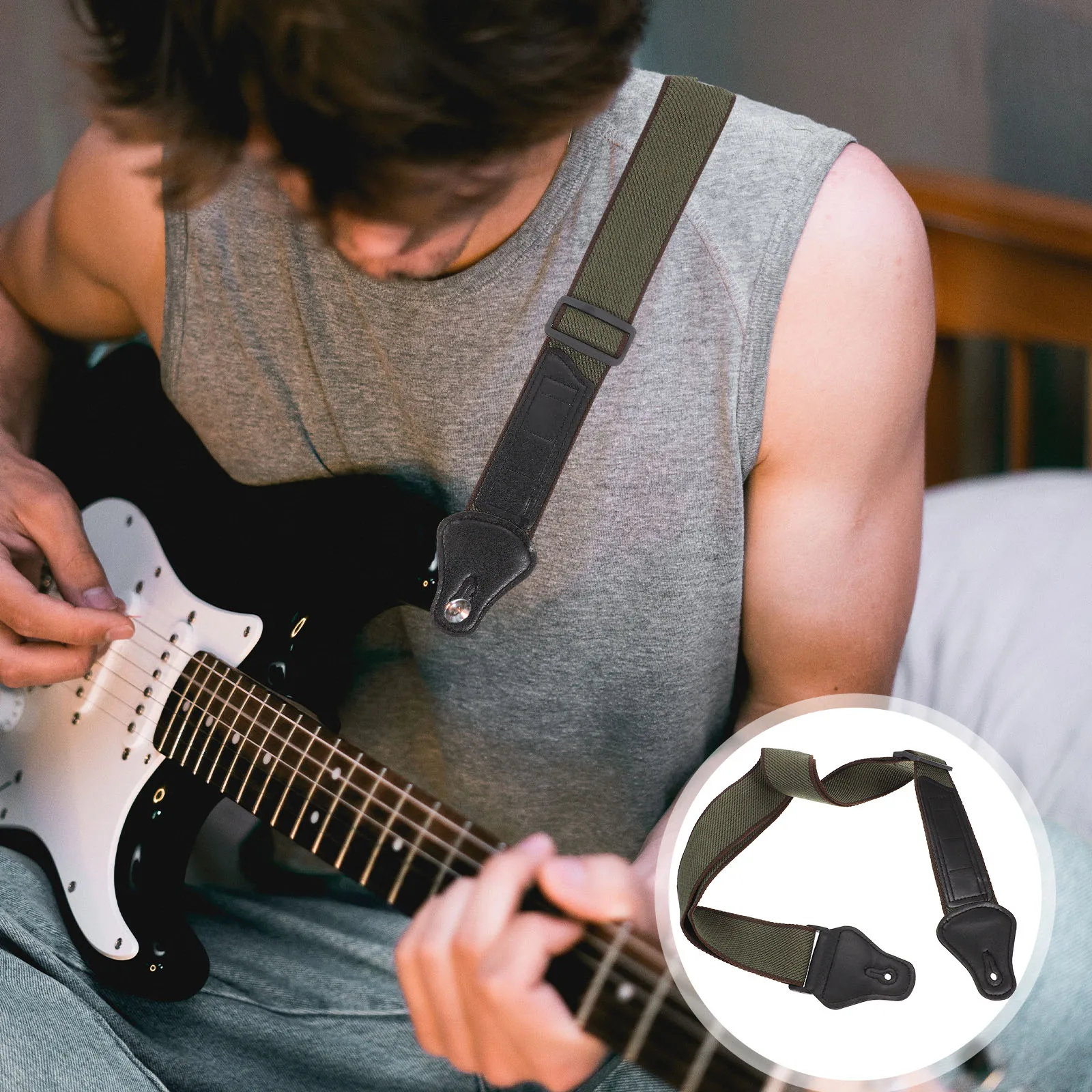 

Adjustable Strap Replacement Durable Anti-Wear Folk Electric Guitar Shoulder Belt Gift Accessory for Birthday Christmas