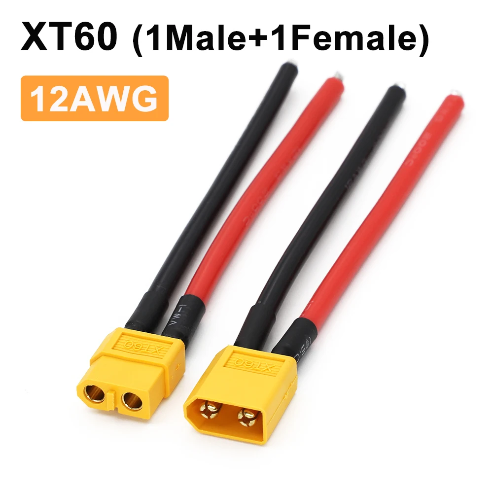 1Pairs XT60 XT30 T Plug EC5 Connector Male Female Jack Plug With 100mm 12/14/16AWG Silicone Wire For Rc Battery Cable Expand DIY