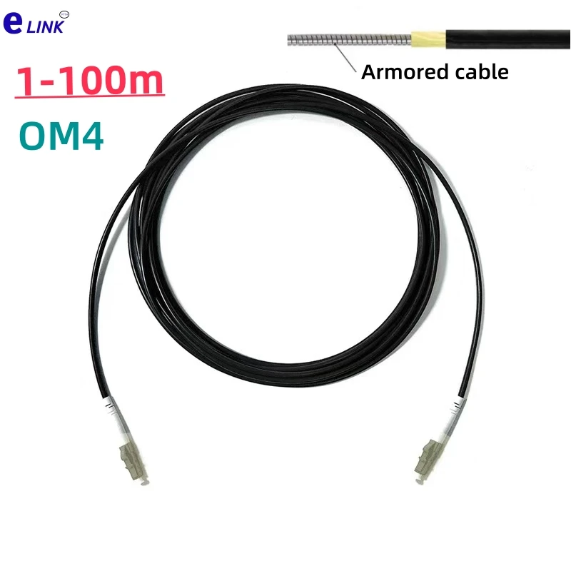 Armored fiber patchcord  OM4 1 core 1-100m 50m 20m 30m10m 1C SC LC FC ST 3mm Multimode single fibre optical fibre jumper outdoor