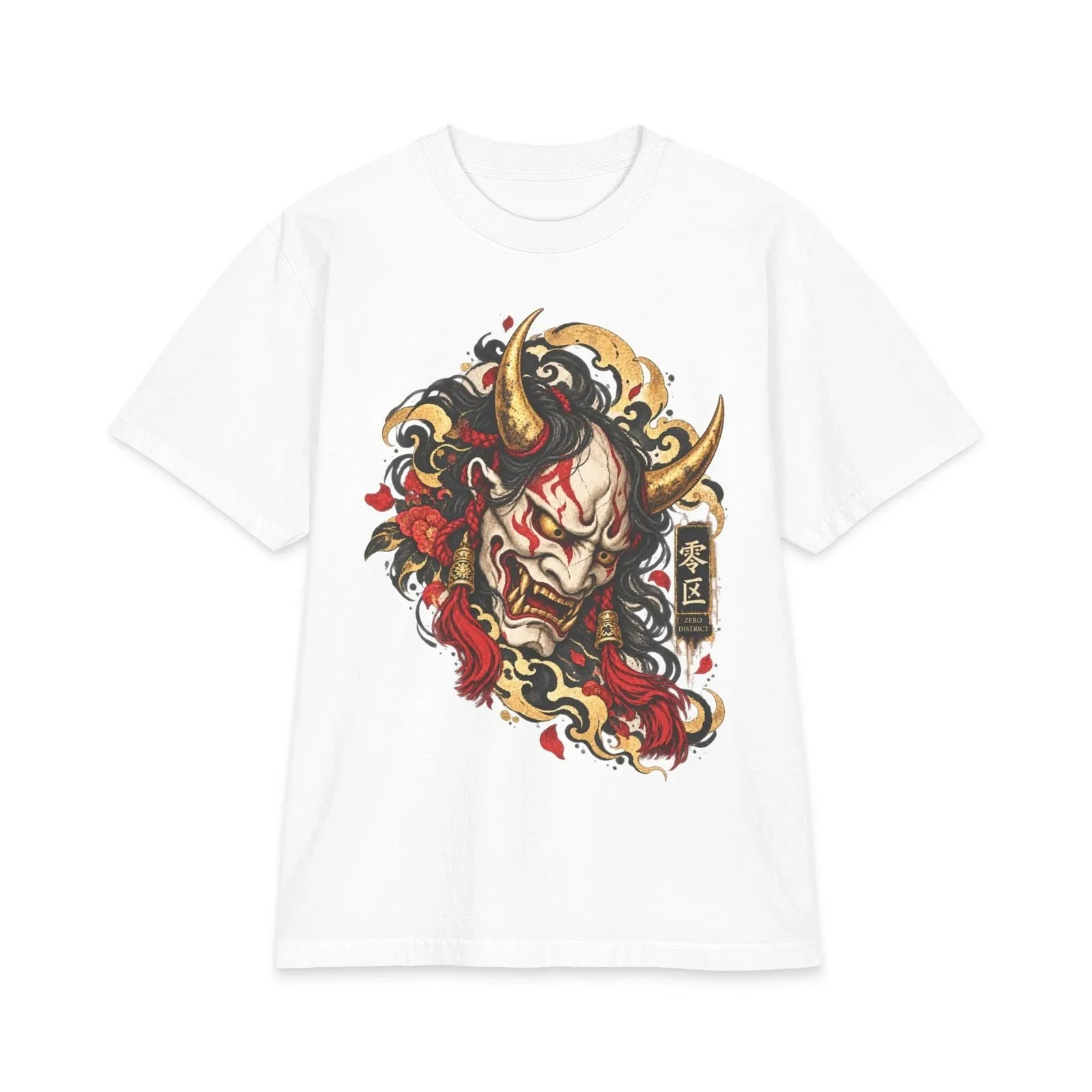 Hannya Mask Shirt - Japanese Tattoo Heavyweight Cotton Streetwear Graphic Tee
