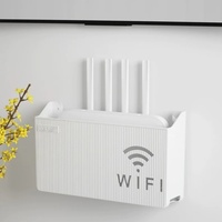 Wireless Wifi Router Shelf Storage Box Wall Hanging ABS Plastic Organizer Box Cable Power Bracket Organizer Box Home Decor