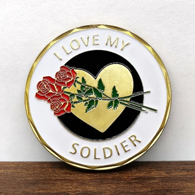 I Love My Soldier Military Silver Plated Souvenir Coin Best Gifts for Soldiers Gold Challenge Coins