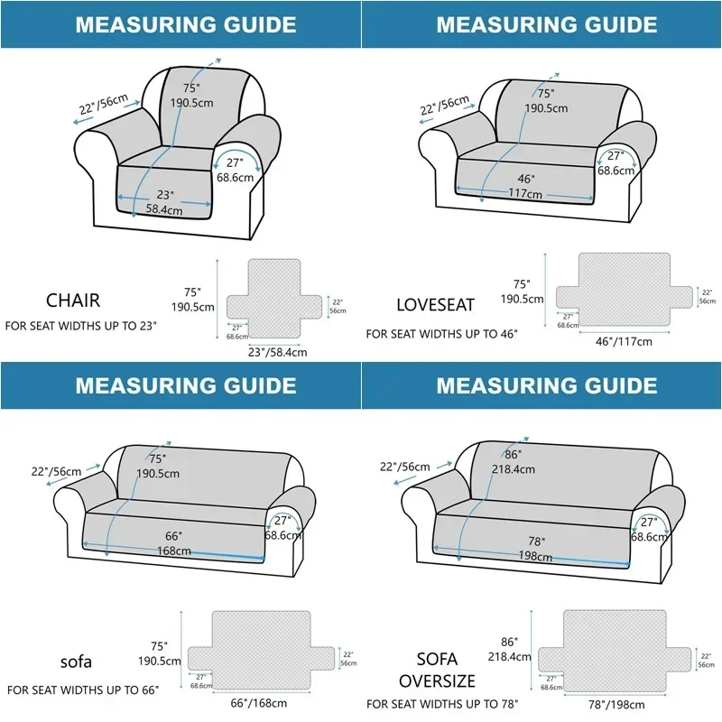 Funda de sofá impermeable de 1/2/3/4 plazas, alfombrilla para sofá reclinable, fundas de sofá antisuciedad para perros y mascotas, Protector de muebles para sala de estar