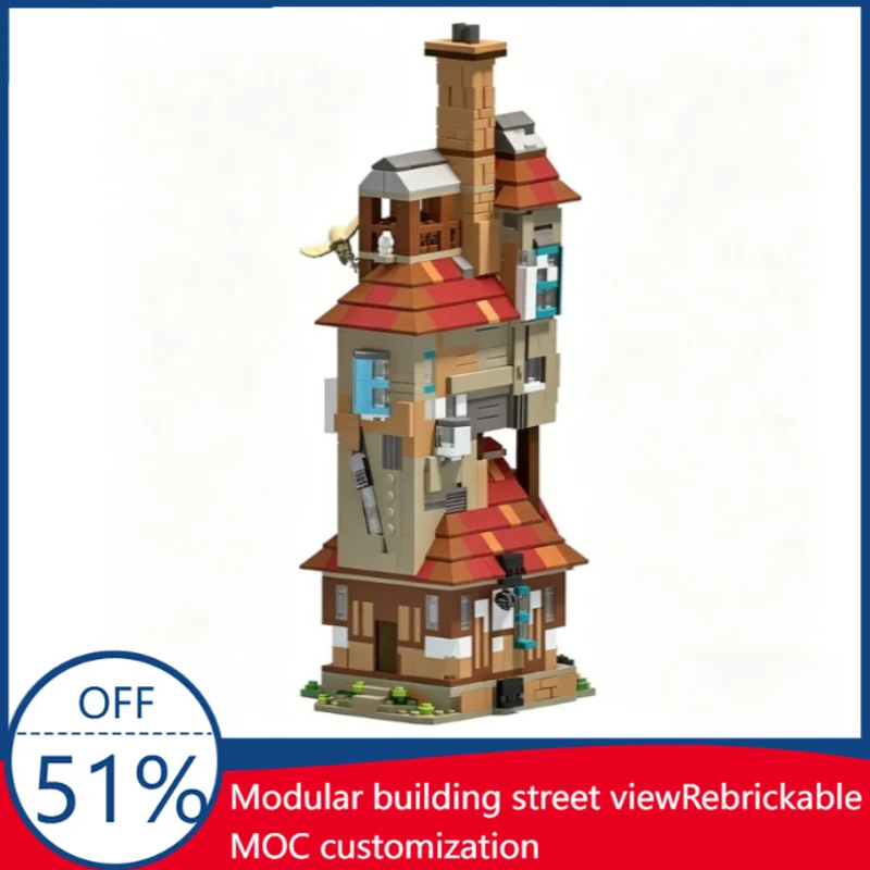 

1499Pcs Who Shrunked The Burrow Custom Building Blocks Potter Themed Weasley Family Home Scene Model Education Assembly Toy Gift