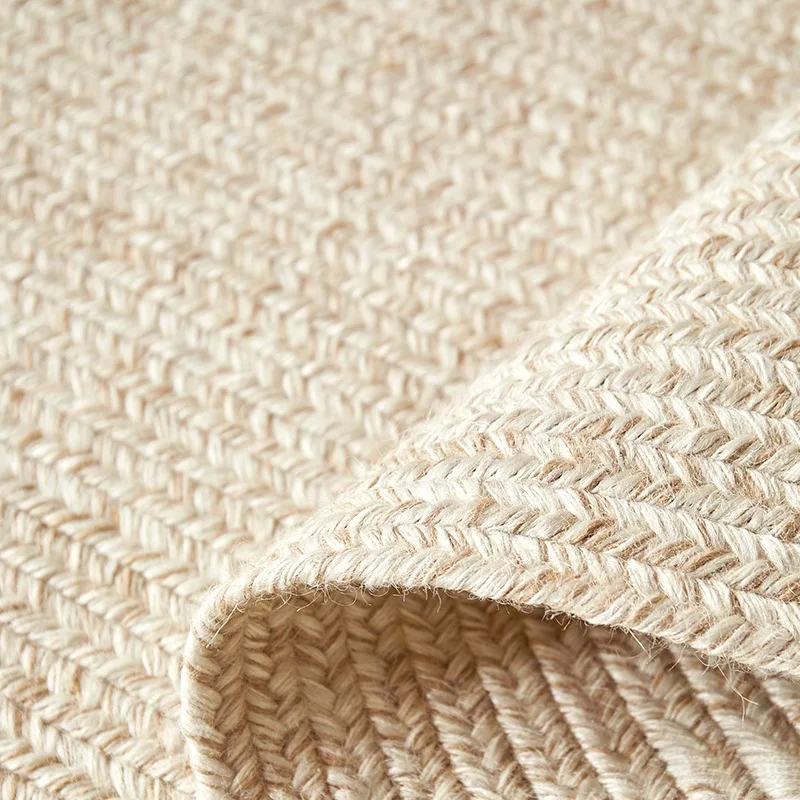 Alfombra cuadrada de yute tejida a mano, sofá, sala de estar, crema para el hogar, alfombra Su junto a la cama