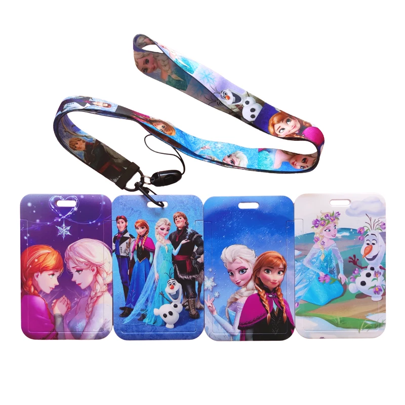 Disney Gefrorene Druck Bank Karte Halter Business Abzeichen Karte Fall Rahmen ABS Mitarbeiter Fall Abdeckung Student Lanyard ID Karte Halter