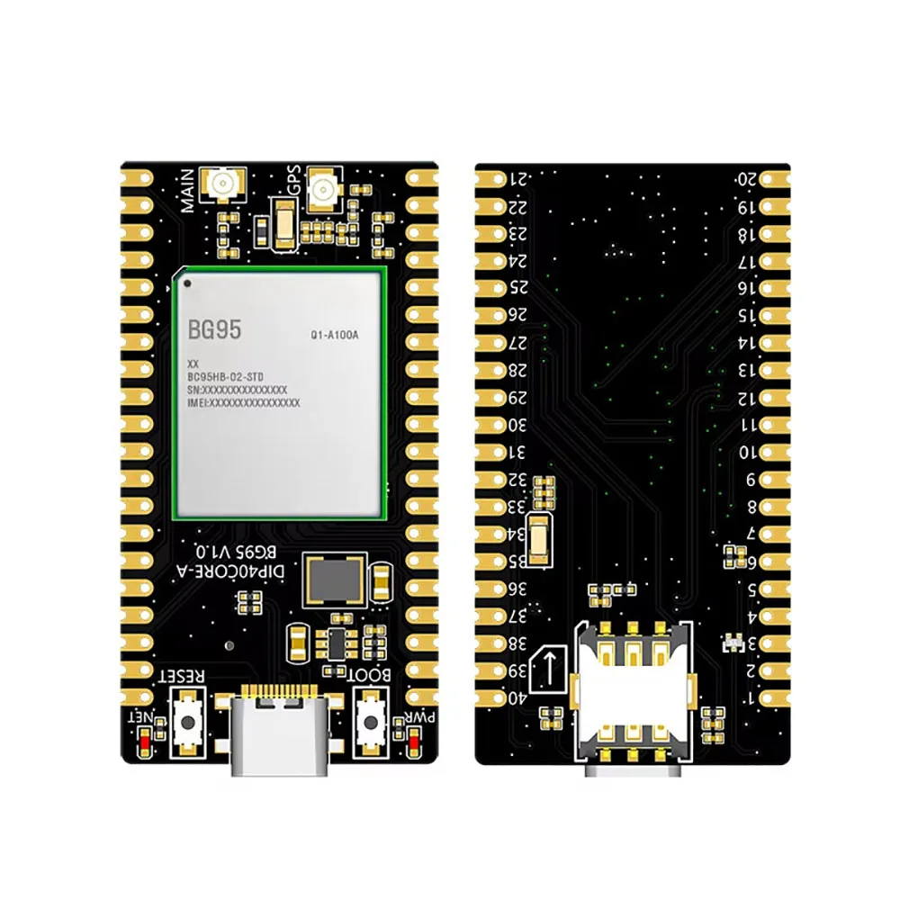 BG95 BG95-M3 DIP 40PIN PCBA LTE Cat M1 NB2 Module Development Board With SIM Card Slot LTE FPC GPS Antenna USB PCM Interface SMS