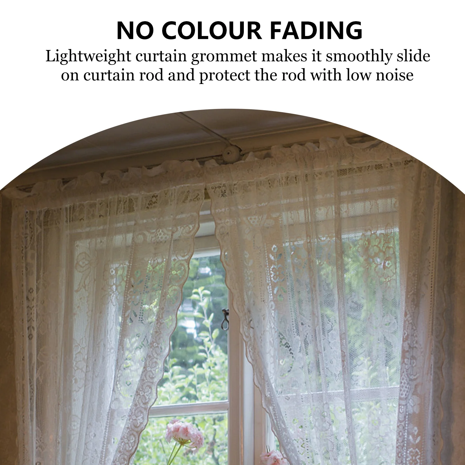 

75pcs Reusable Sliding Curtain Grommet Plastic Lightweight Noise-Free Snap-Together Easy Install For Drapery Fabric Decoration