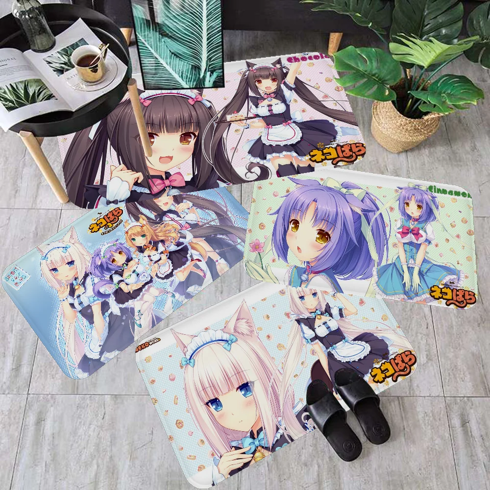 Nekopara Japanese Anime Floor Mat Kids Room Bedroom Decoration Balcony Anti-Slip Doormat Living Room Welcome Rug