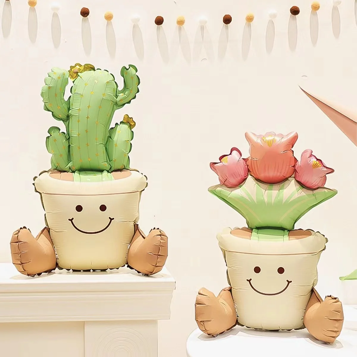 

1pcs New Matte Balloon Sitting Cactus and Tulip Creative Potted Plant Balloon Birthday Party Decoration and Decoration Balloon