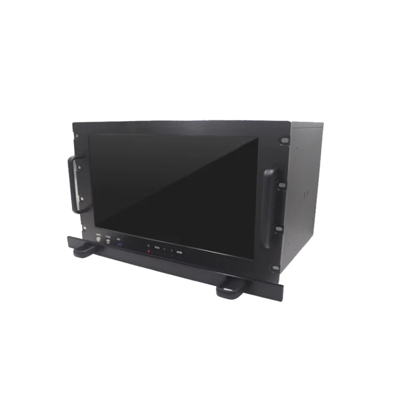 Chassi integrado montado em rack 7U com chassi de computador de servidor industrial com tela HD de 17,3 polegadas