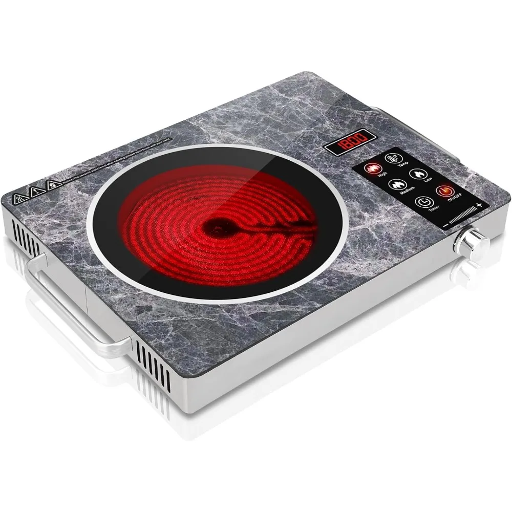 독일산 싱글 버너 세라믹 쿡탑, 휴대용 1800W 전기 스토브, 조리용 카운터탑 버너, 플러그인 주방 핫 플레이트