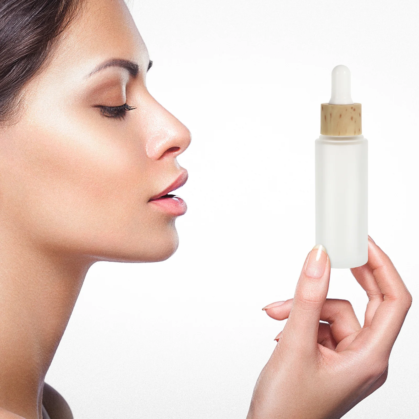 Bottiglie di subimballaggio riutilizzabili da 3 pezzi 30 ml Vetro smerigliato trasparente Durevole per oli essenziali e lozioni Bottiglia di olio essenziale