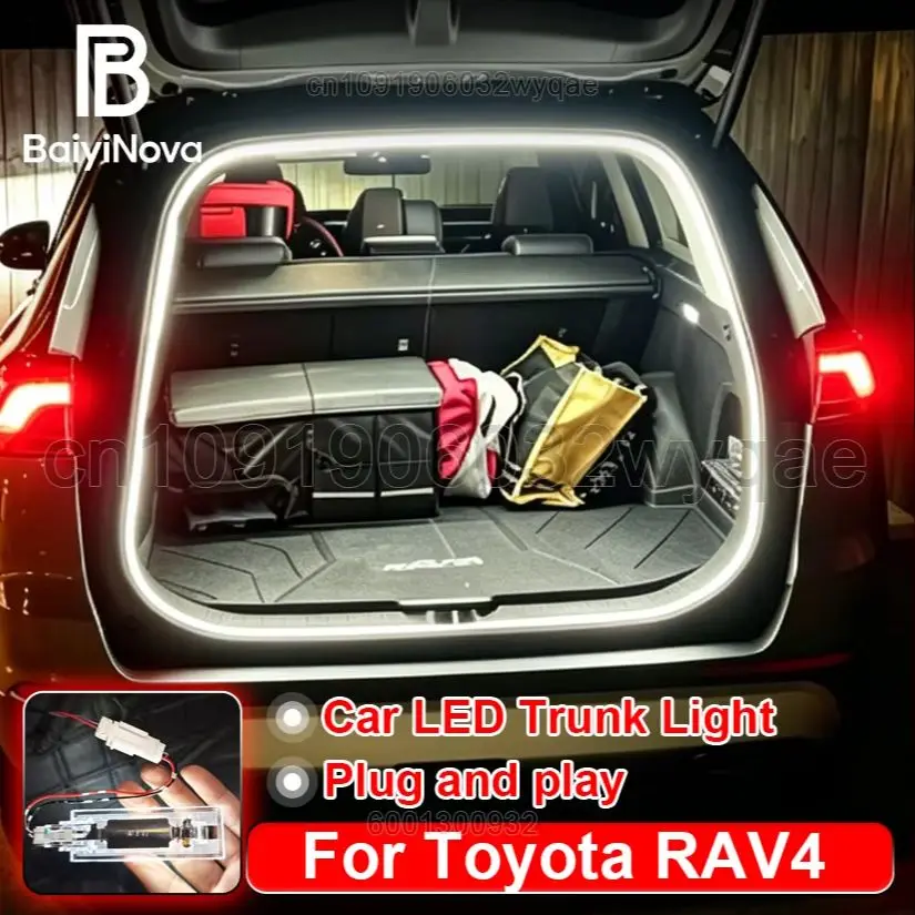 Customized For Toyota RAV4 2013-2024 Car LED Trunk Light Flexible Atmosphere Light Tail Box Light Interior Decor Accessories