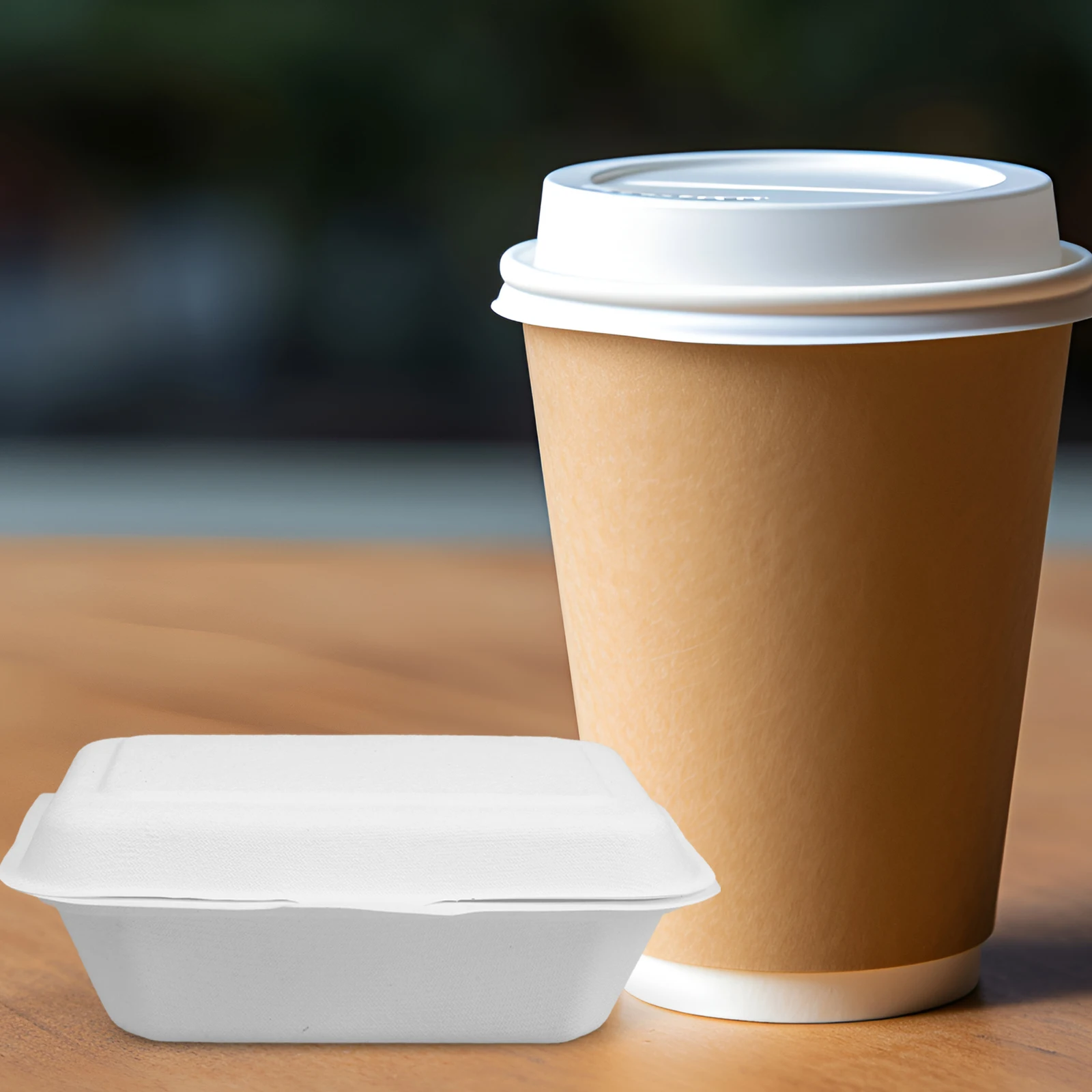 

50pcs Biodegradable Food Containers Disposable Takeaway Boxes Paper Food Box Eco Friendly 600ml Cake Hamburgers Kitchen Bar