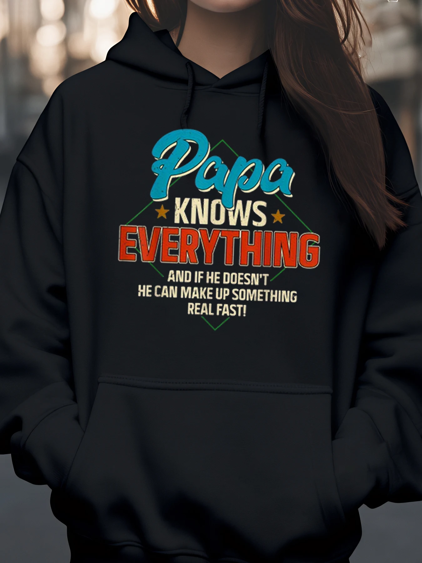 

Толстовка с принтом Papa Knows Everything, повседневная одежда ко Дню отца для мужчин и женщин