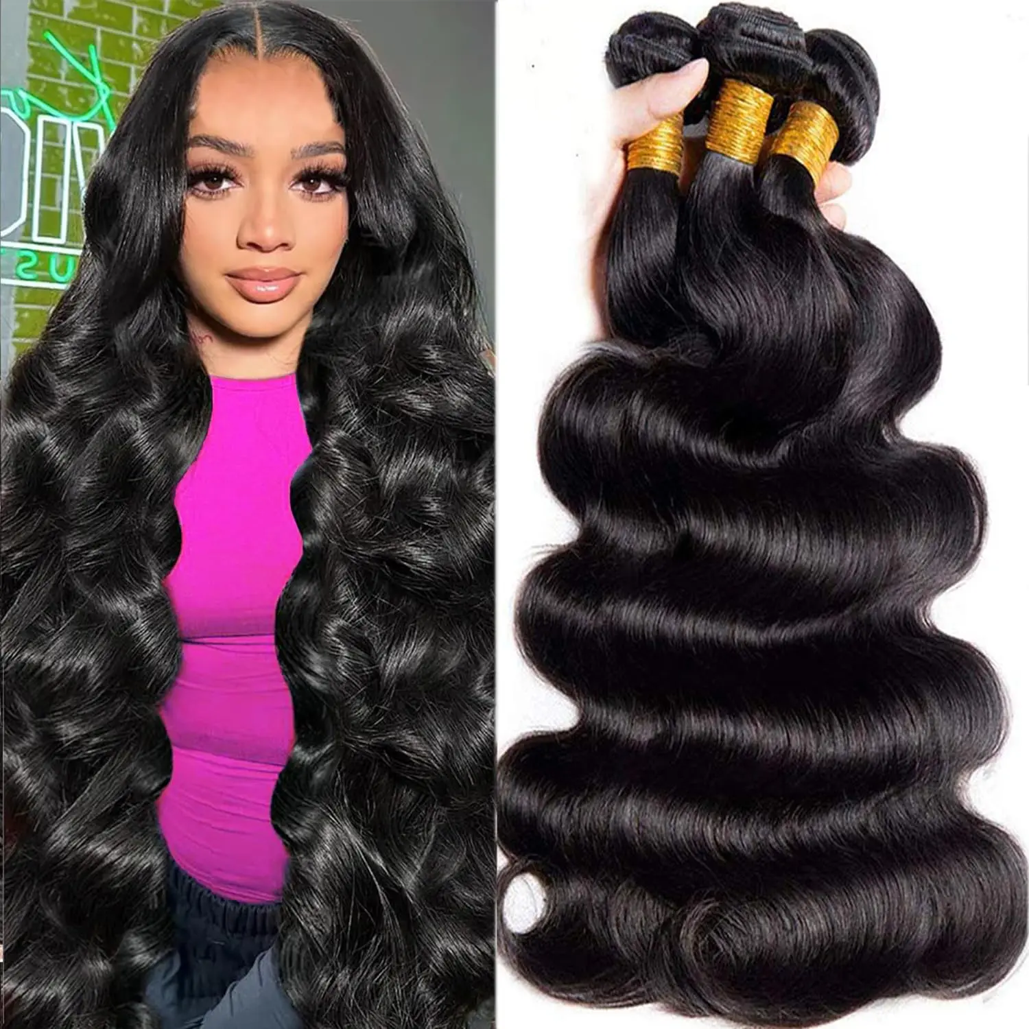 Cheap Body Wave Bundles 1/3/4 Pcs 30 32 Inch Bundles 100% Human Hair Brazilian Hair Weave Bundles Wavy Remy Hair Extensions