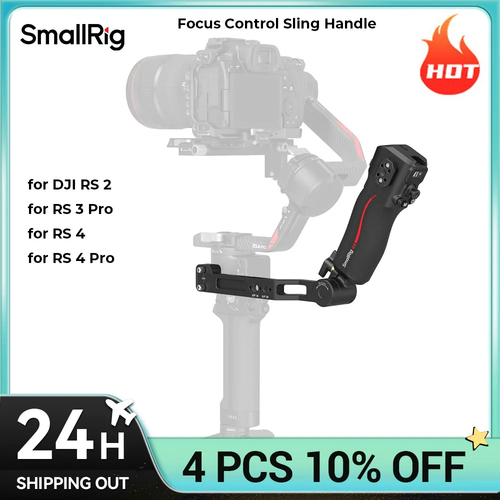 SmallRig Focus Control Sling Handle for DJI RS 2, RS 3 Pro, RS 4, RS 4 Pro with Shutter Control, Recording, Joystick Operation