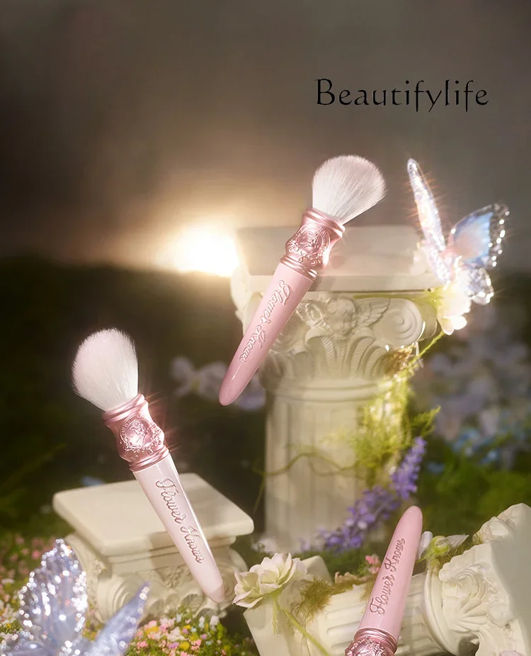 Flower Know Midsummer Night Blush Brush Wool Even Take Powder Skin-Friendly Makeup Makeup