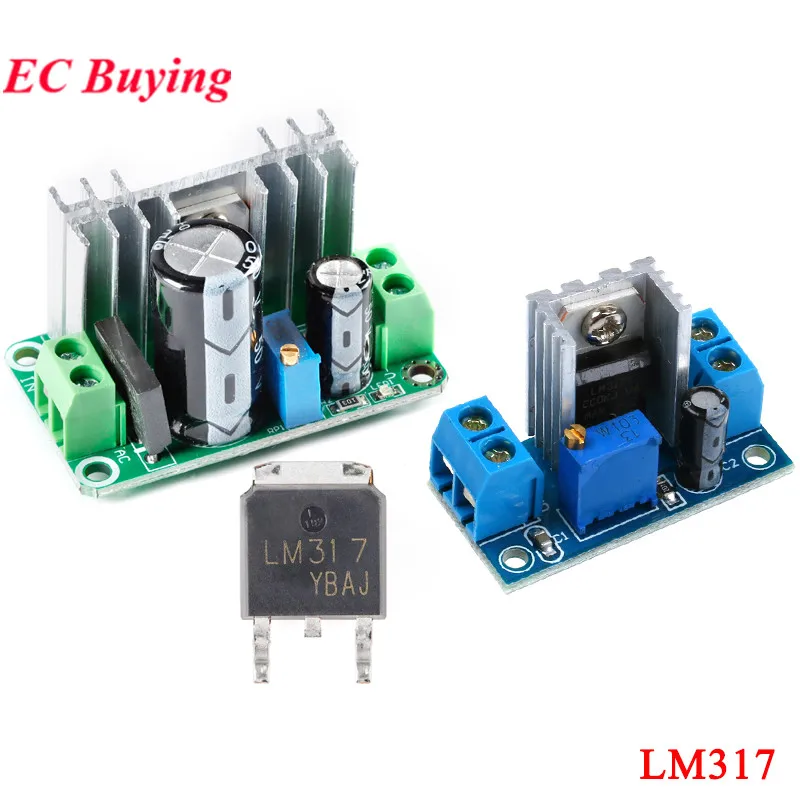 LM317 DC-DC Konverter Dapat Disesuaikan Modul Papan Sirkuit Step Down Buck Catu Daya Regulator Linier dengan Filter Penyearah LM317T