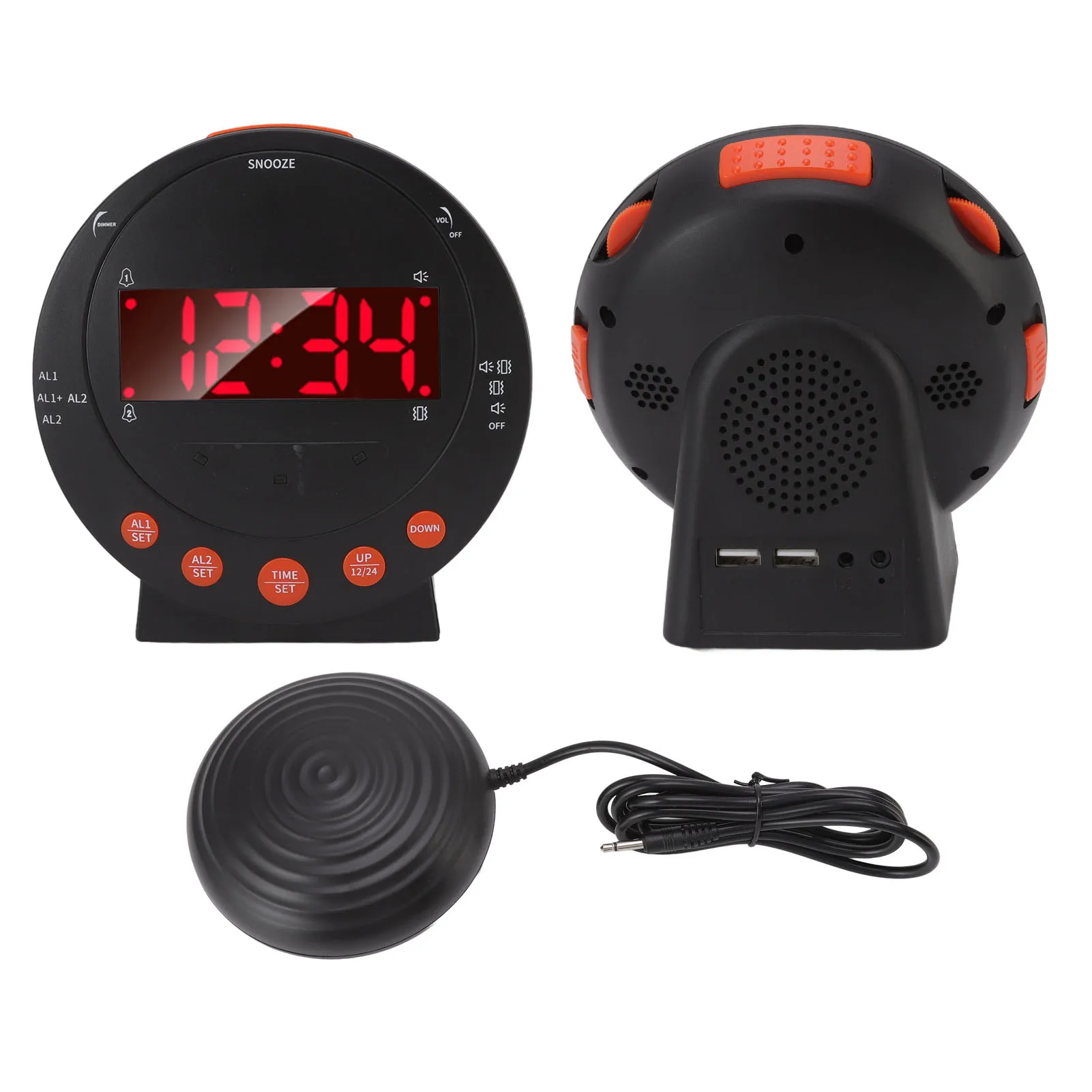 Alarm Clock 110 Decibels Red Flashing Light Super Shaker Extra Loud Alarm Clock for Student Elder Super Shaker Clock Alarm Clock